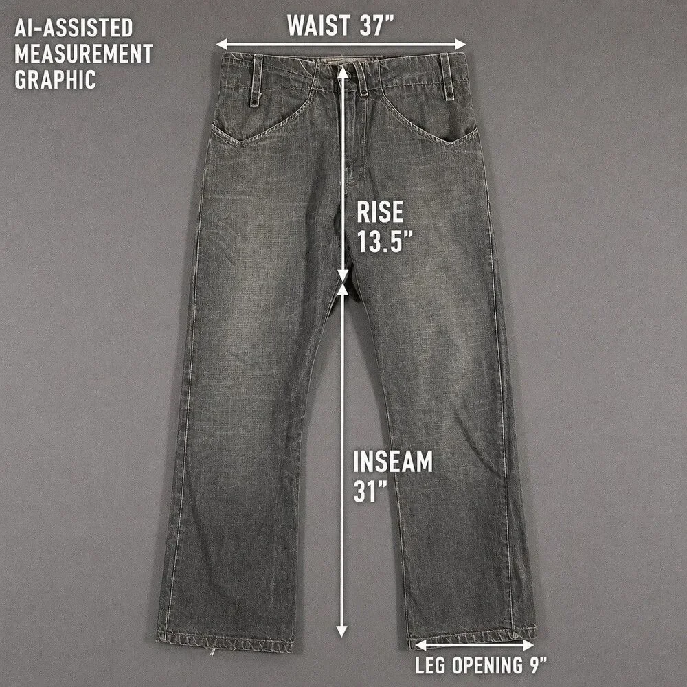 Levi’s – Rare Hybrid Tech Style, Limited Edition Grey Denim Jeans 36x34 *UNIQUE*